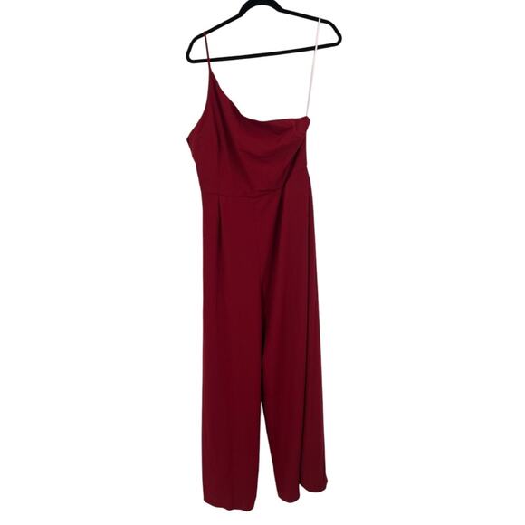Petal + Pup jumpsuit Leyton one shoulder dark red size 14 - Picture 1 of 5
